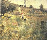 Long Canvas Paintings - Path Climbing Through Long Grass